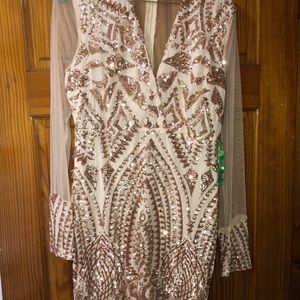 Rose gold sequin dress